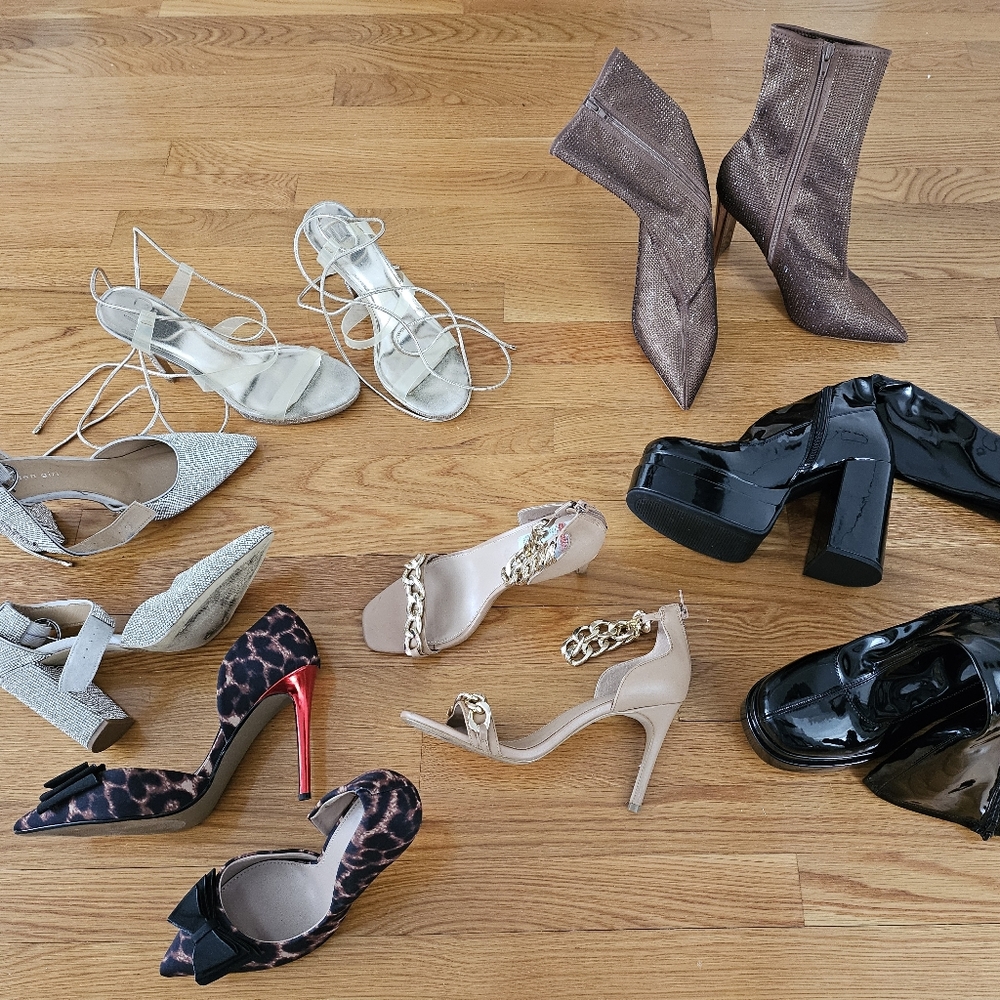 Designer shoe boot heel lot Steve Madden Aldo J Lo Lopez BCBG 10